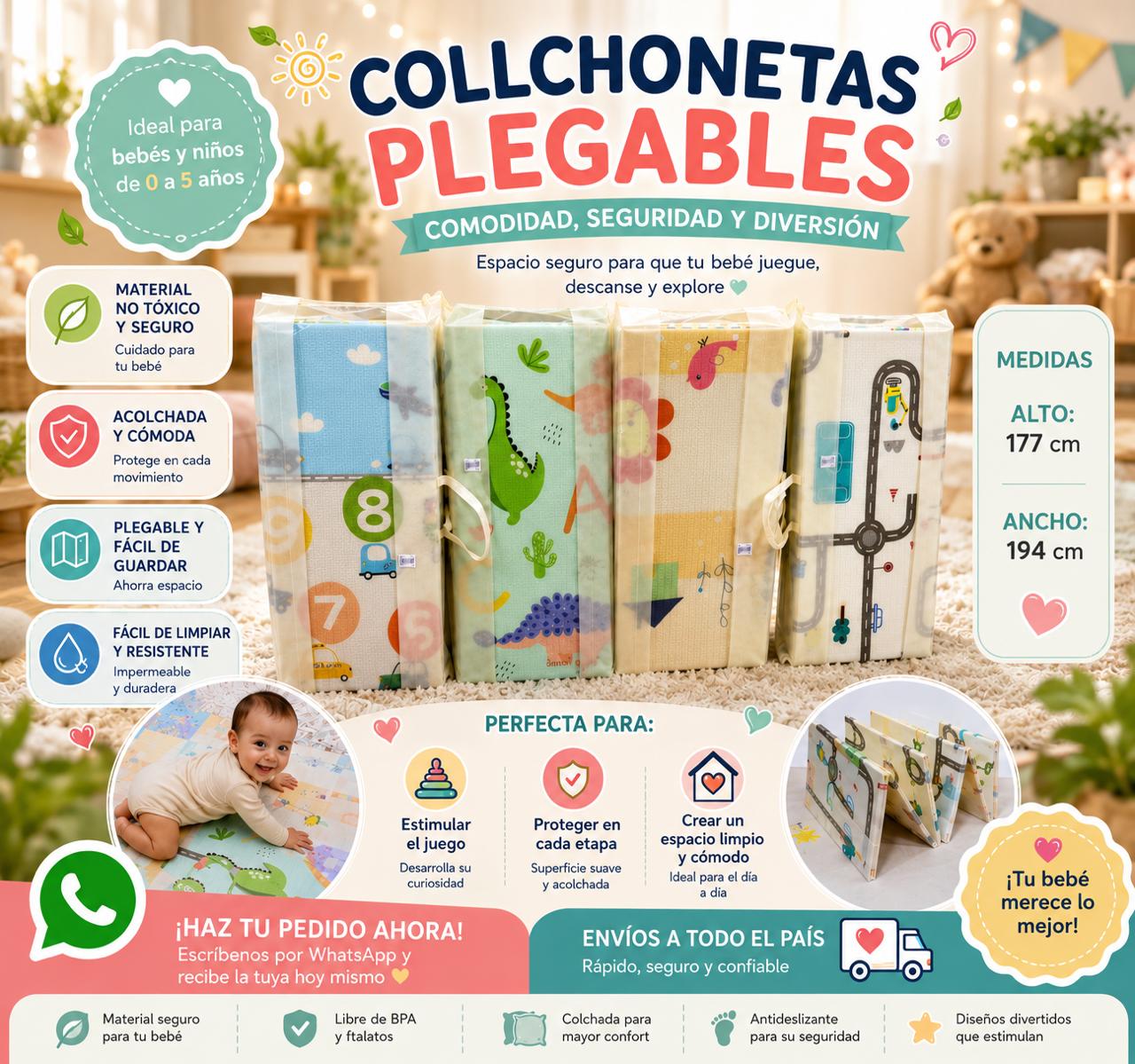 🌈✨ ¡ *COLCHONETAS PLEGABLES PARA BEBÉS Y NIÑOS! ✨🌈
