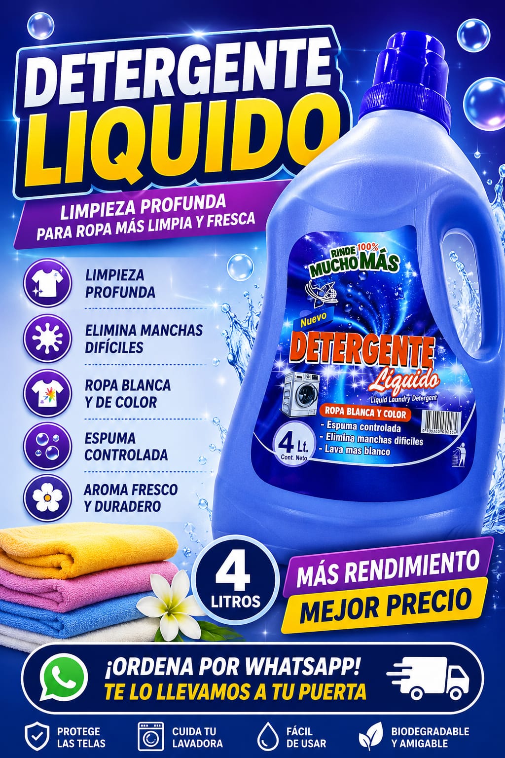 ✨ DETERGENTE LÍQUIDO DE 4 LITROS ✨
