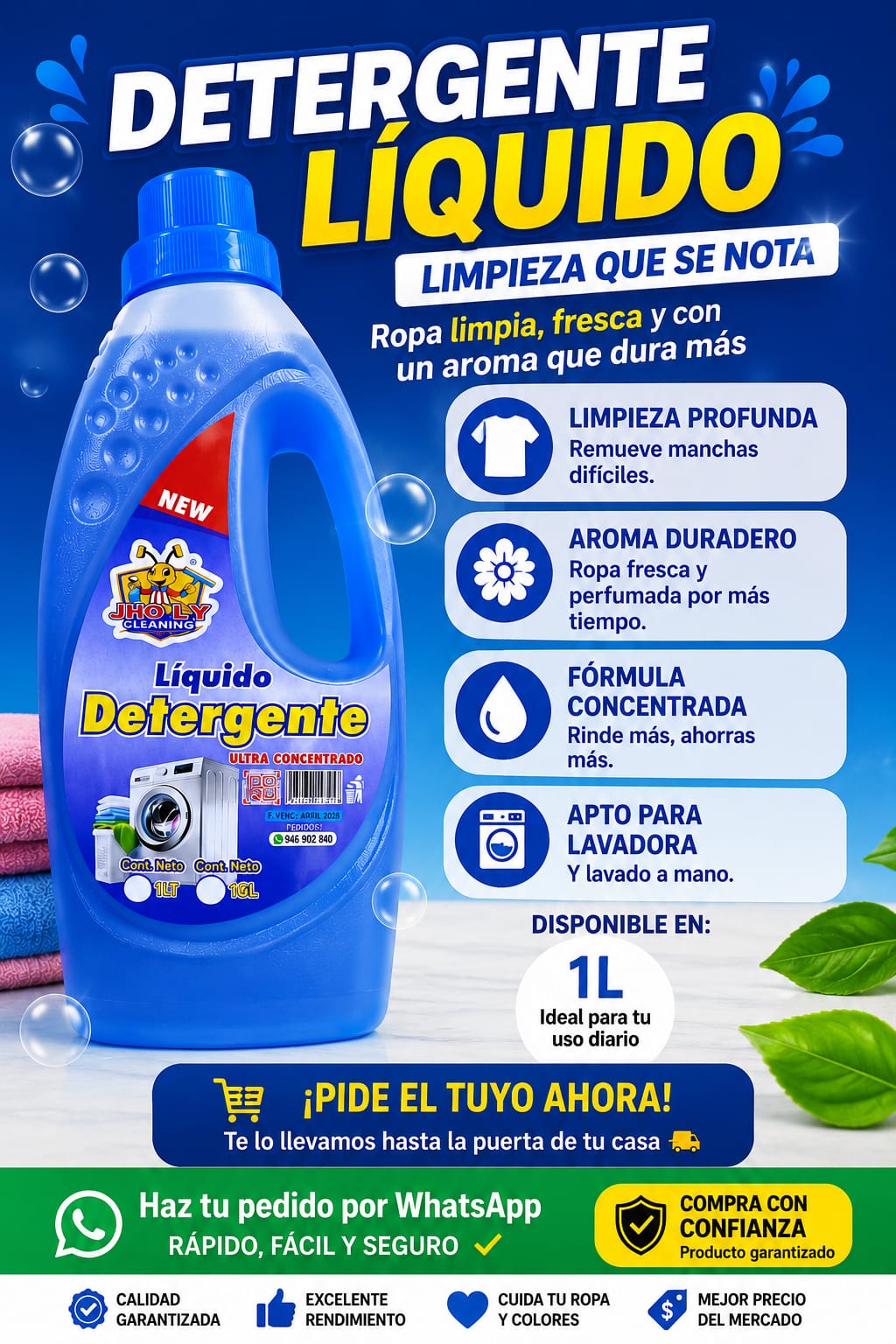 ✨¡DETERGENTE LÍQUIDO 1 LITRO!✨