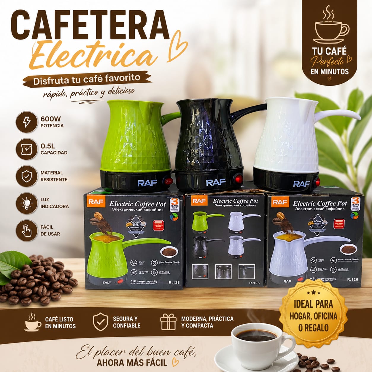 ☕ CAFETERA ELECTRICA  RAF 600 W