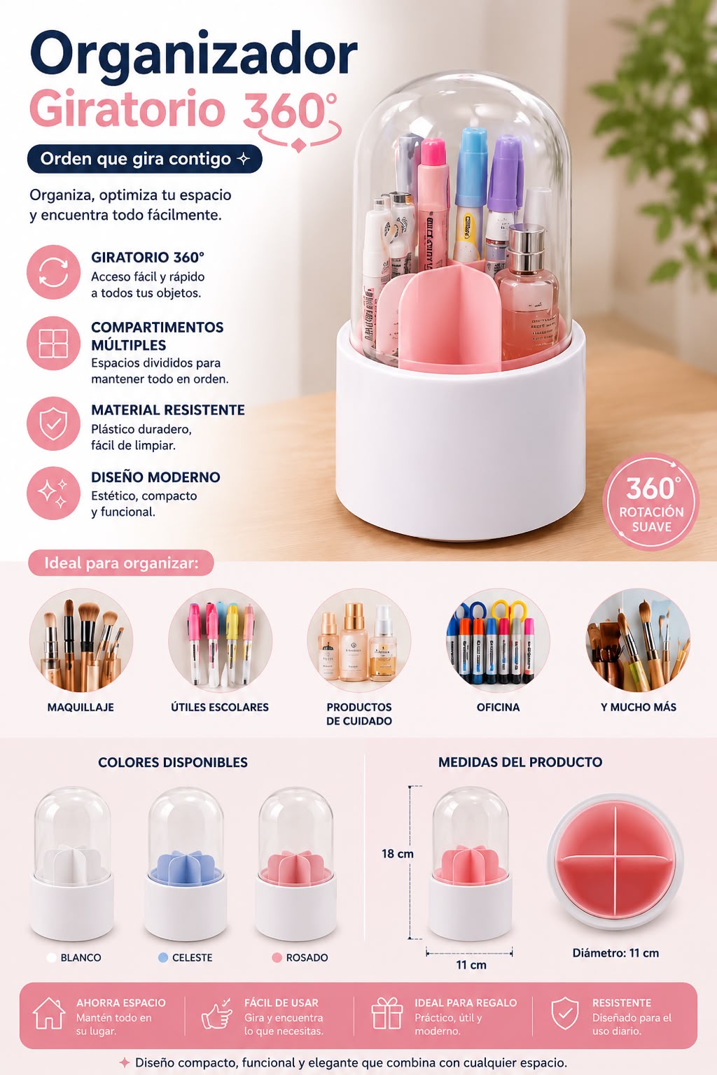 😍ORGANIZADOR GIRATORIO 360°