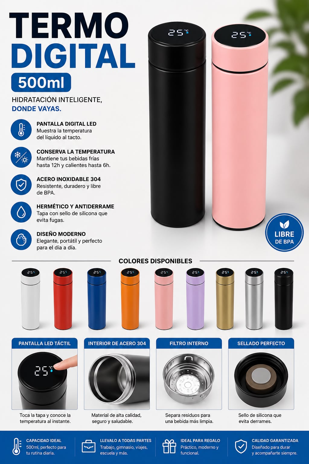 TERMO DIGITAL 500ML 🥰