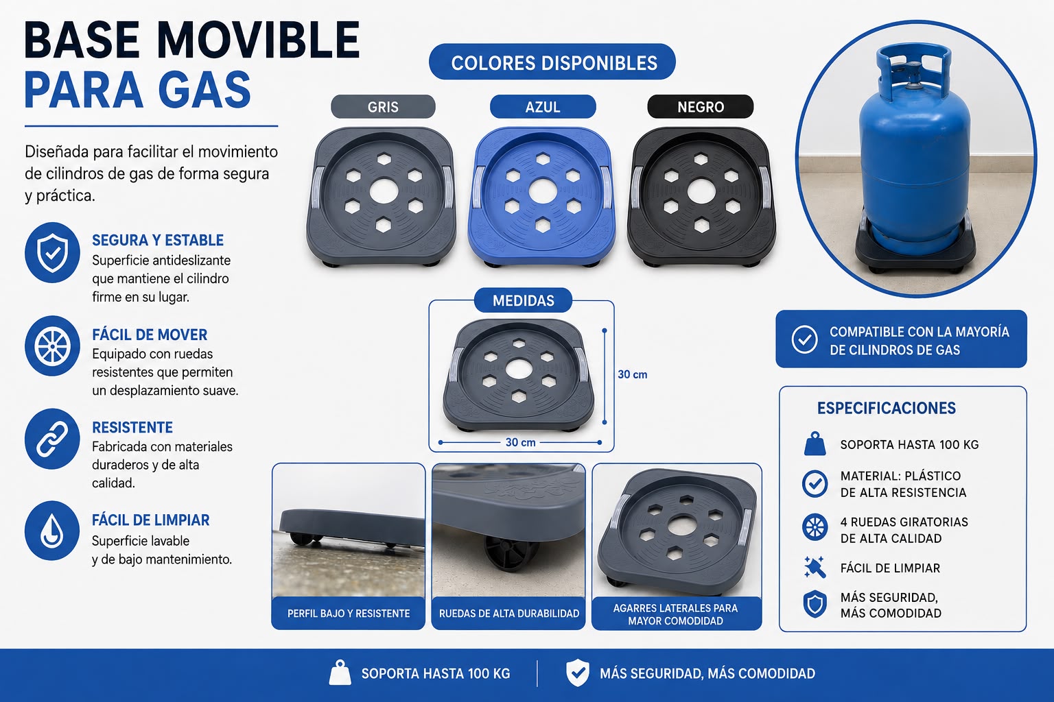 BASE MOVIBLE PARA GAS